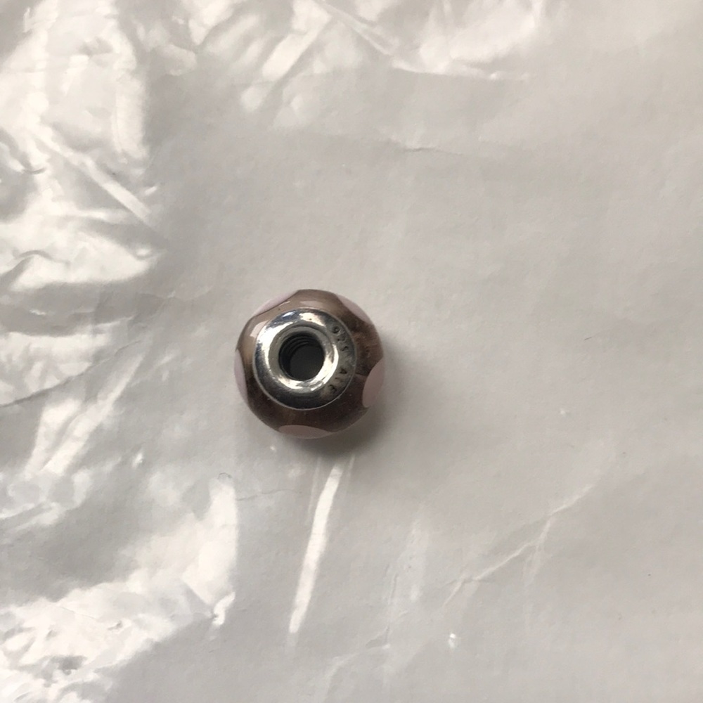 Pandora pink hearts murano glass bead - Picture 2 of 4